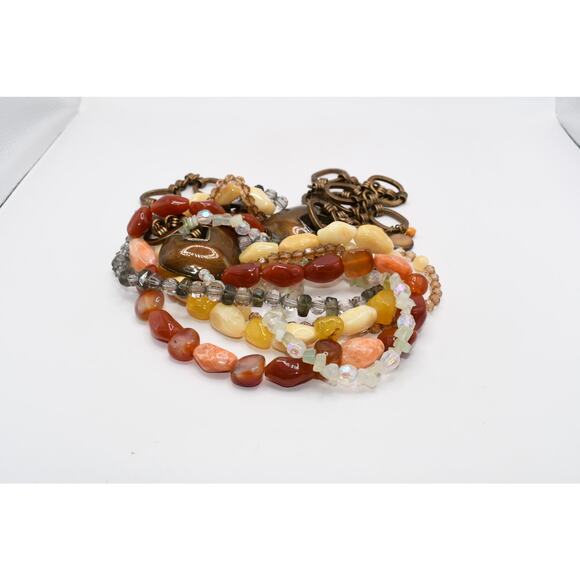 Chico’s Multi Strand Beaded Chain Belt Enamel Accents 49” Statement